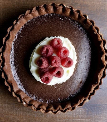 Chocolate Truffle Tart With Raspberries recipe image