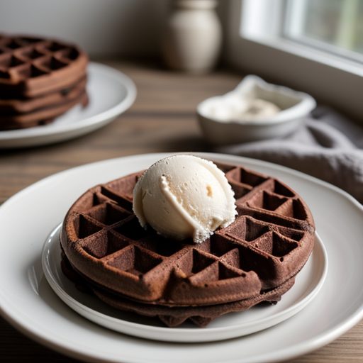 Chocolate Waffles With Ice Cream recipe image