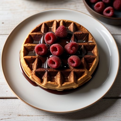 Chocolate Waffles With a Fresh Raspberry Syrup recipe image