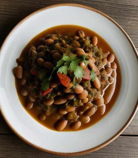 Chunky Mustard Beans With Red Peppers recipe image