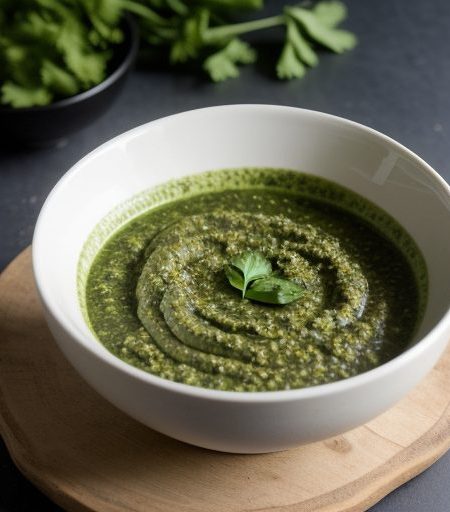 Cilantro Pesto - Rahk Pahk Chee-Gratiem-Prik recipe image