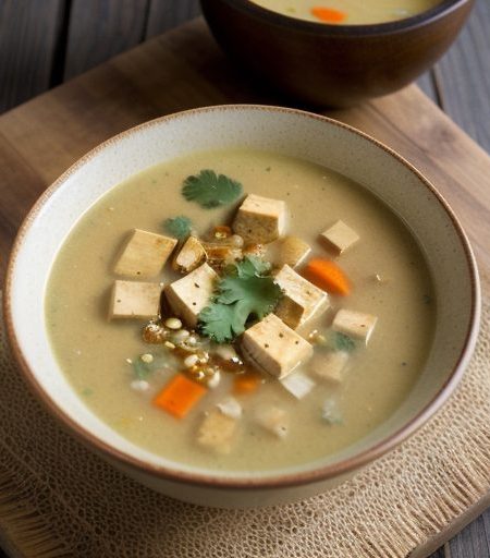 Coconut Tofu Soup (Vegan~ but High Fat recipe image