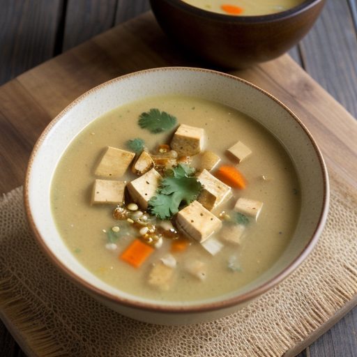 Coconut Tofu Soup (Vegan~ but High Fat recipe image