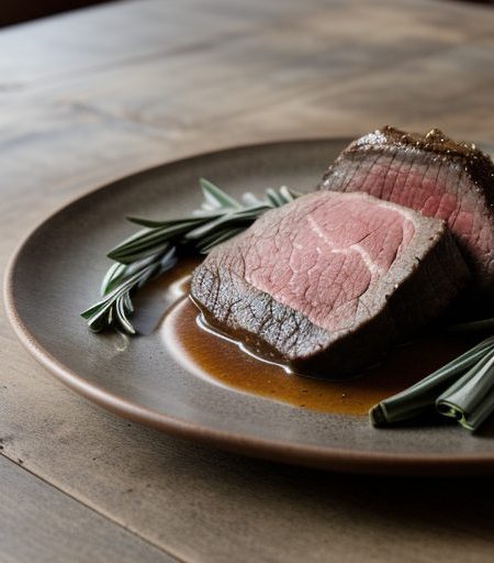 Coffee-Roasted Beef Fillet With Sage and Wild Mushrooms recipe image