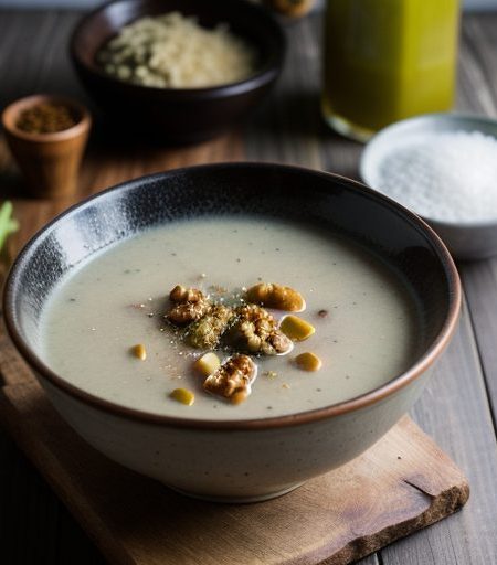 Cold Chicken, Celery and Walnut Soup recipe image