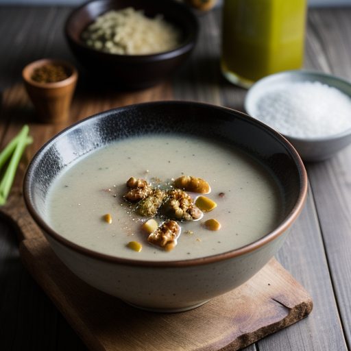 Cold Chicken, Celery and Walnut Soup recipe image