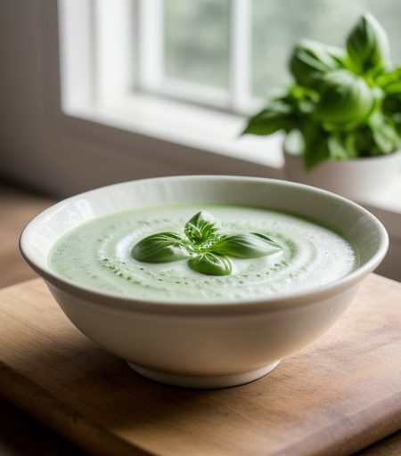 Cold Cucumber Basil Soup recipe image