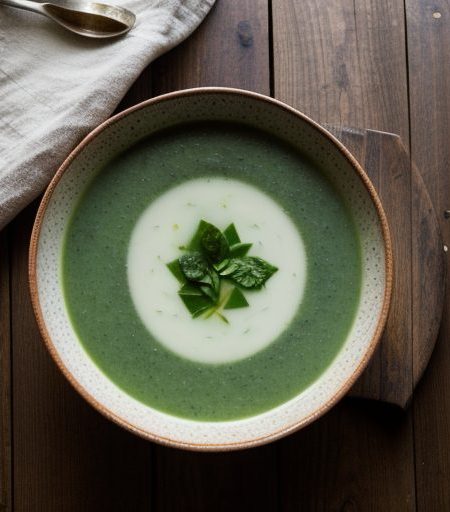Cold Cucumber and Spinach Soup recipe image