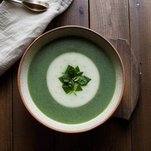 Cold Cucumber and Spinach Soup recipe image