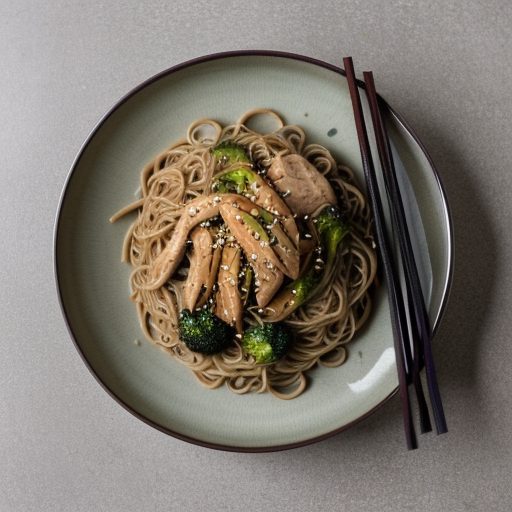 Cold Sesame Noodles With Chicken & Broccoli recipe image