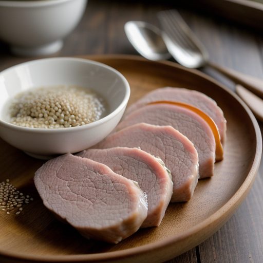 Cold White-Cut Pork Slices With Garlic Sesame Sauce recipe image