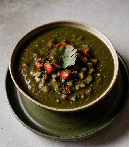 Cooked Tomatillo Salsa With Arbol Chiles recipe image