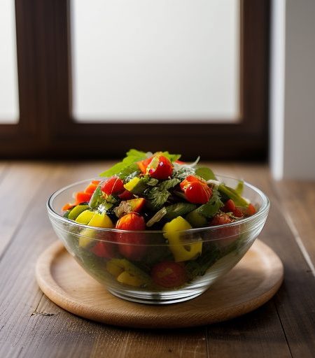 Cooked Tomato & Green Pepper Salad recipe image