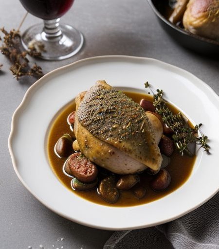 Coq Au Vin - Chicken Braised in Wine recipe image