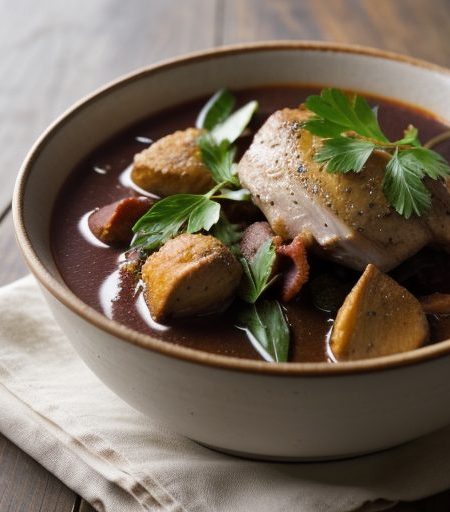 Coq Au Vin (Chicken in Red Wine Sauce recipe image