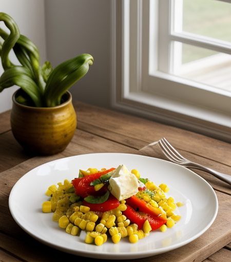 Corn & Pepper With White Wine recipe image