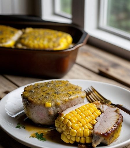Corn Stuffed Pork Chops recipe image