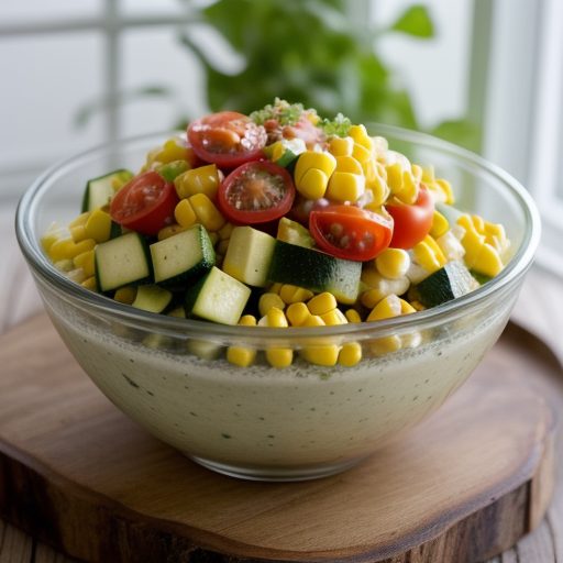 Corn~ Tomato & Zucchini Salad recipe image