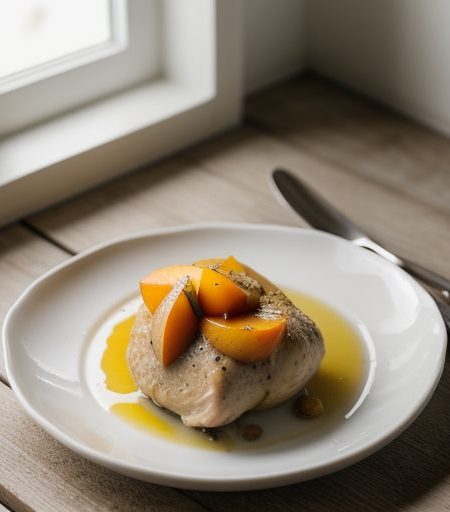 Cornish Hen With Peaches recipe image