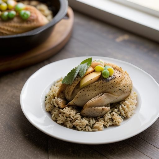 Cornish Hens With Raisin-Rice Pilaf recipe image