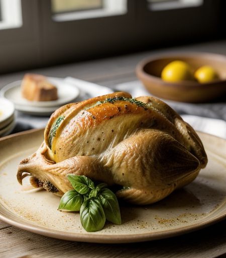 Cornish Hens With Tomato~ Basil & Lemon Stu recipe image