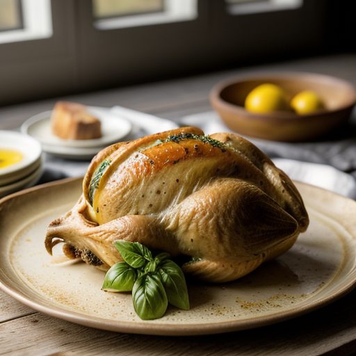 Cornish Hens With Tomato~ Basil & Lemon Stu recipe image