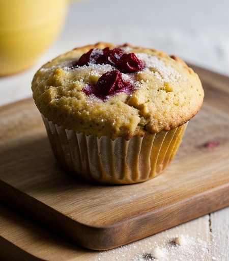 Cornmeal Cranberry and Yogurt Muffins - Bon Appetit recipe image