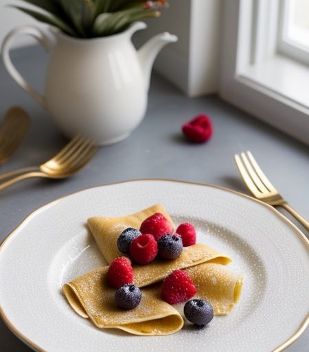 Cornmeal Crepes With Berries recipe image
