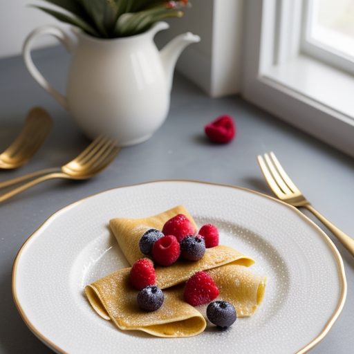Cornmeal Crepes With Berries recipe image
