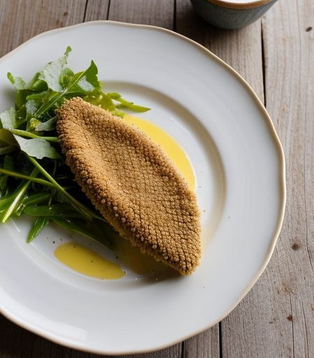 Cornmeal-Crusted Catfish on Mixed Greens - Bon Appetit recipe image
