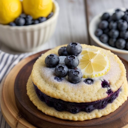 Cornmeal-Pecan Shortcakes With Lemon Curd & Blueberries recipe image