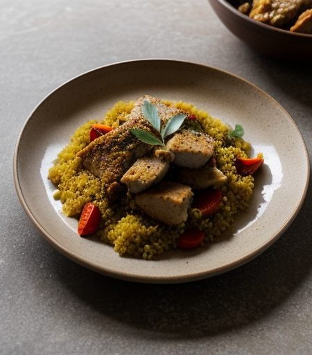 Coucous With Chicken and Roasted Peppers recipe image