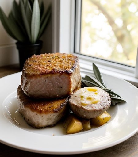 Country Pork Chops With Sage Smashed Potatoes recipe image