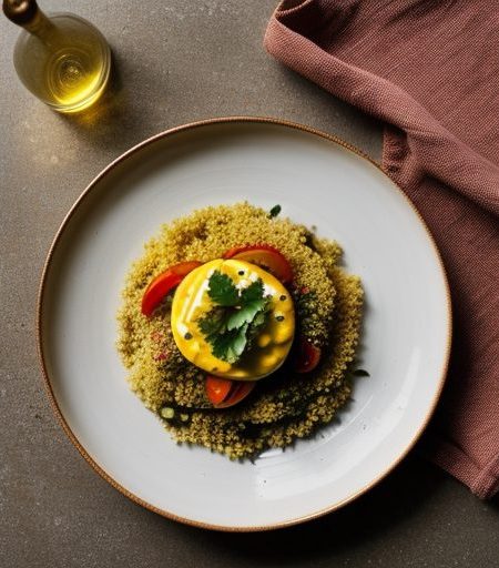 Couscous Pilaf With Saffron Cream recipe image