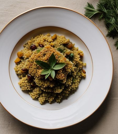 Couscous Stuffing With Golden Raisins & Pis recipe image