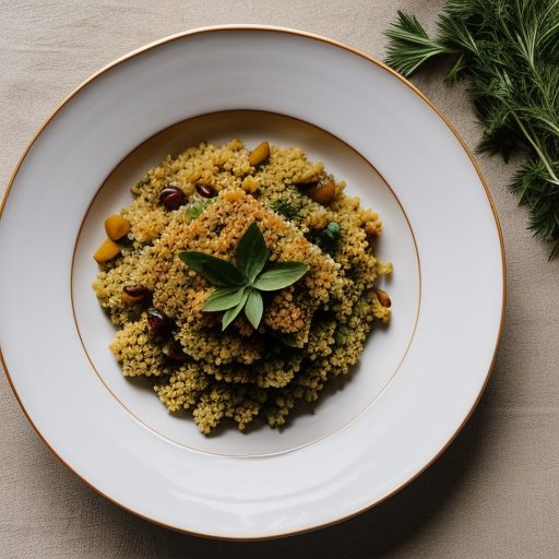 Couscous Stuffing With Golden Raisins & Pis recipe image
