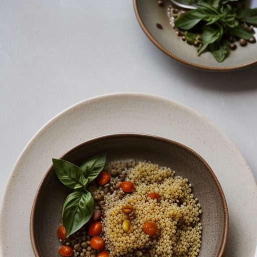 Couscous With Lentils~ Tomatoes & Basil recipe image