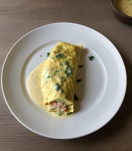 Crab Meat Omelet With Tasso Hollandaise recipe image