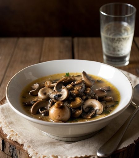 Crab Meat and Mushrooms in Wine Sauce recipe image