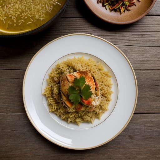 Crab Pilau (Braised Rice W/ Crab & Coconut Mi recipe image