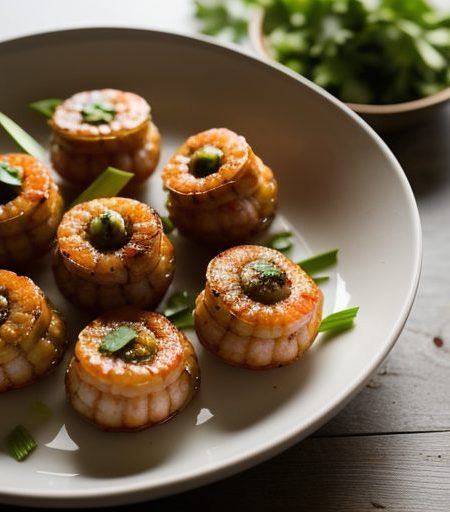 Crab-Stuffed Shrimp With Red Bean Relish recipe image