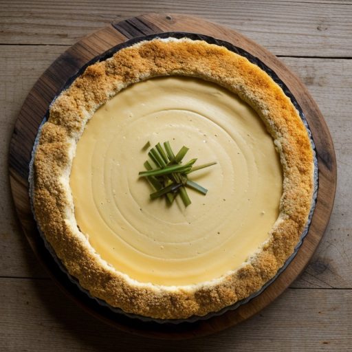 Crab and Wild Mushroom Cheesecake With a Green Onion Coul recipe image