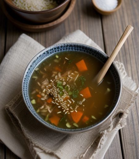 Crackling Rice Vegetable Soup recipe image