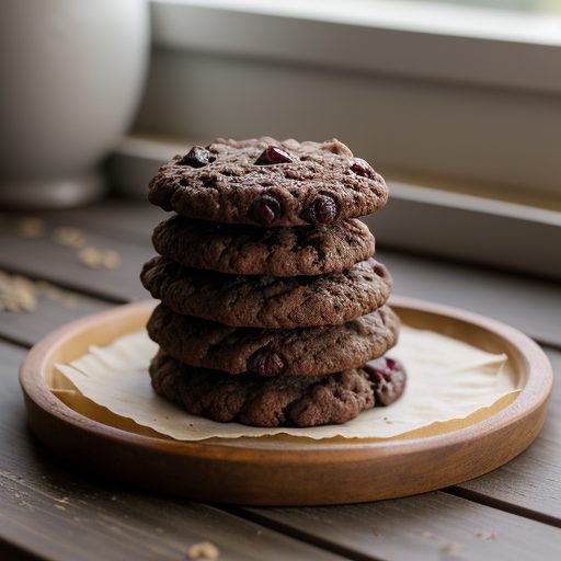 Cranberry Dried Chocolate Oatmeal Cookies recipe image