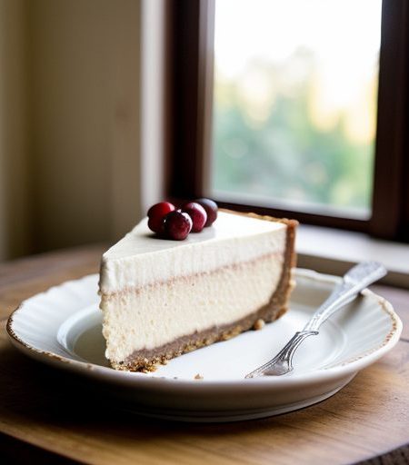 Cranberry Eggnog Cheesecake recipe image