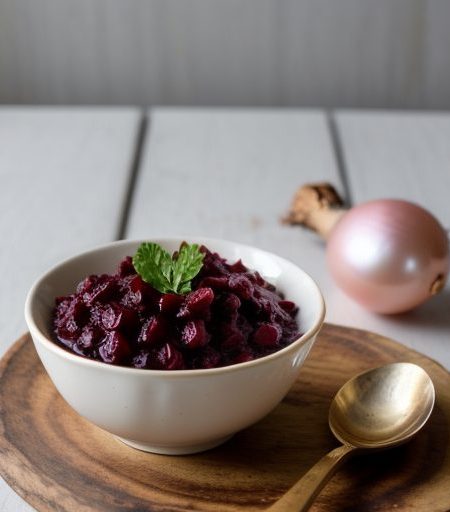 Cranberry Sauce W/Pearl Onions & Golden Rai recipe image