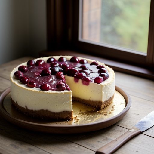 Cranberry Swirl Cheesecake recipe image