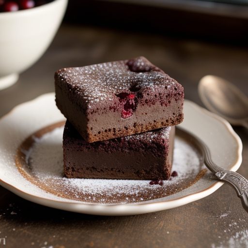 Cranberry-Topped Chocolate Squares-Lite recipe image