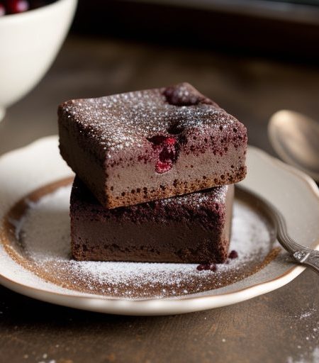 Cranberry-Topped Chocolate Squares-Lite recipe image