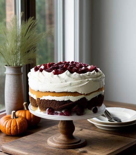 Cranberry Trifle With Pumpkin Butter Cake recipe image